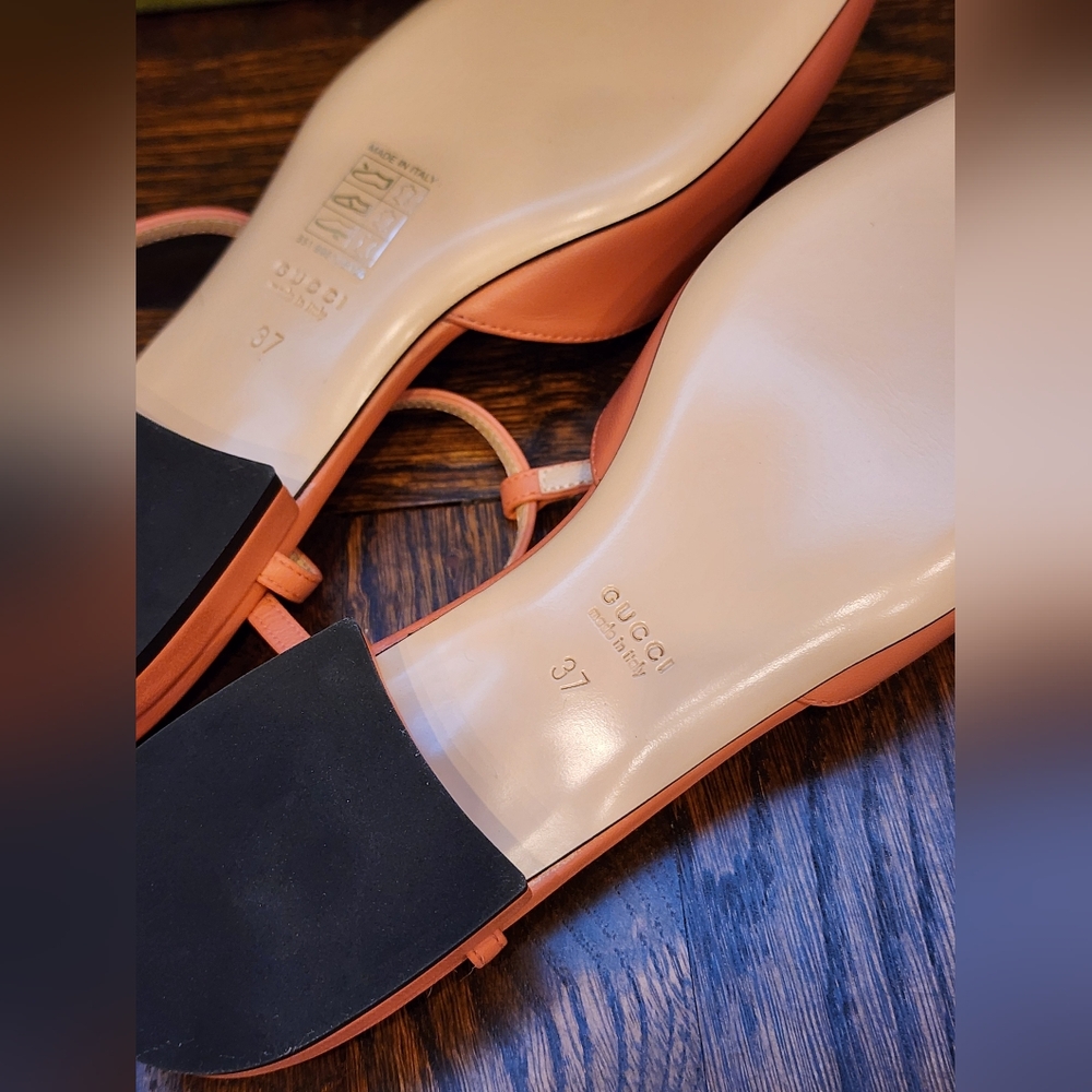 $750 Brand New Gucci Nappa Charlotte Leather Women's Sandals Sz EU 37 US 7 - Picture 3 of 8